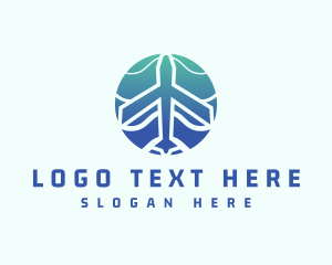 Airline - Gradient Airplane Transport logo design