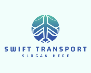 Gradient Airplane Transport logo design