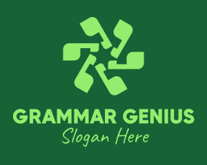 Grammar - Green Apostrophe Flower logo design