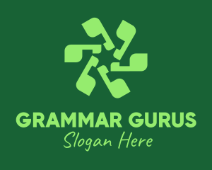 Grammar - Green Apostrophe Flower logo design