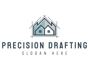 Drafting - Architect House Blueprint logo design