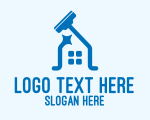 Sanitation - Blue Clean House logo design
