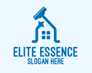 Cleaning Equipment - Blue Clean House logo design