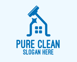 Blue Clean House  logo design