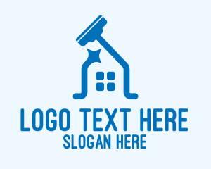 Window Cleaning - Blue Clean House logo design