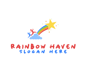 Playful Kids Rainbow logo design