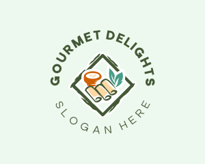 Spring Rolls Snack logo design