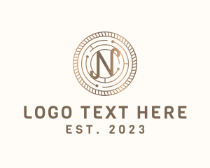 Online - Modern Cryptocurrency Letter N logo design