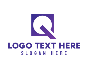 Hh - Violet Square Q logo design