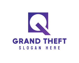 Hh - Violet Square Q logo design