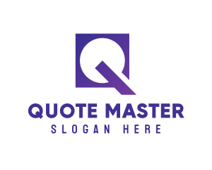 Violet Square Q logo design