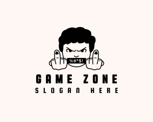 Profanity Middle Finger Boy logo design