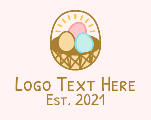 Organic Egg - Easter Egg Basket logo design