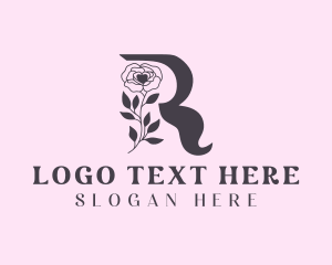 Fragrance - Rose Flower Letter R logo design