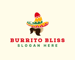 Burrito - Mexican Hat Mustache logo design