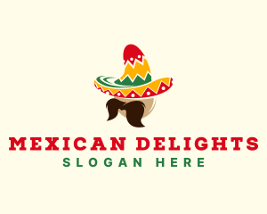 Mexican Hat Mustache logo design