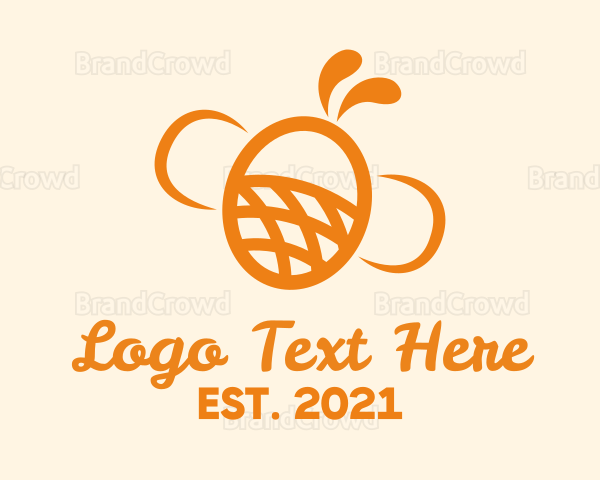 Orange Bee Insect Logo