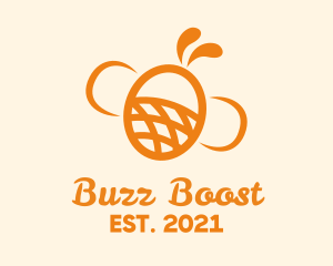 Orange Bee Insect logo design