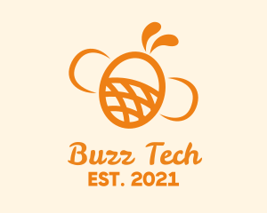 Orange Bee Insect logo design