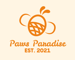 Orange Bee Insect logo design