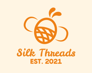 Weaving - Orange Bee Insect logo design