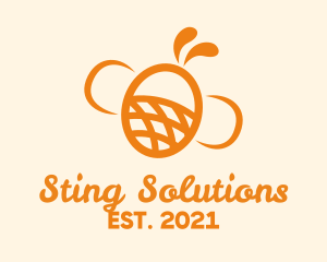 Sting - Orange Bee Insect logo design