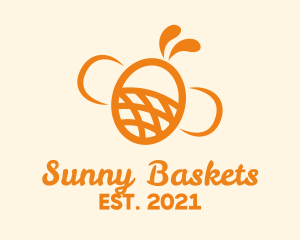 Orange Bee Insect logo design