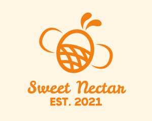 Orange Bee Insect logo design