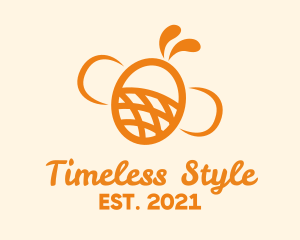 Orange Bee Insect logo design