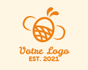 Mobile Application - Orange Bee Insect logo design