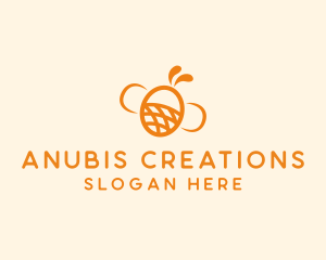 Orange Bee Insect logo design