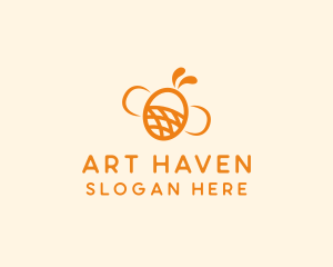 Orange Bee Insect logo design