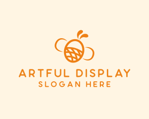 Orange Bee Insect logo design