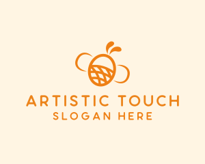 Orange Bee Insect logo design