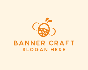 Orange Bee Insect logo design