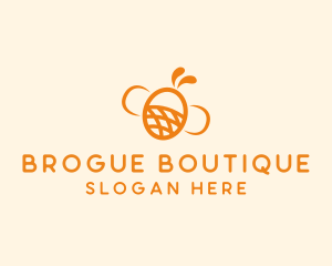 Orange Bee Insect logo design