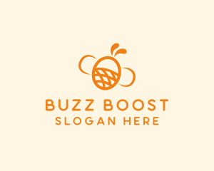 Orange Bee Insect logo design