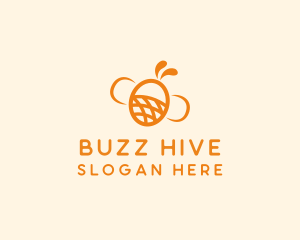 Orange Bee Insect logo design