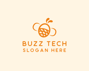 Orange Bee Insect logo design