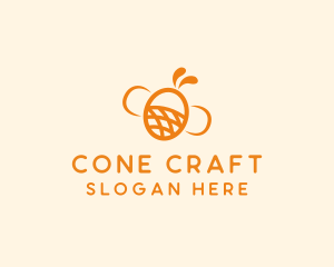 Orange Bee Insect logo design