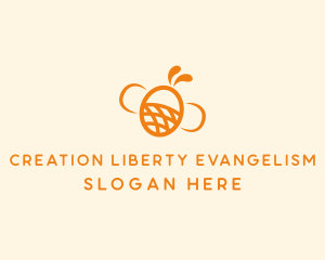 Orange Bee Insect logo design