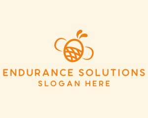 Orange Bee Insect logo design