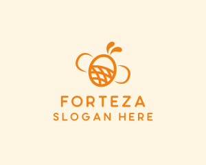 Orange Bee Insect logo design