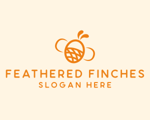 Orange Bee Insect logo design