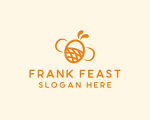 Orange Bee Insect logo design