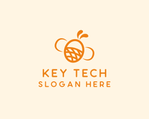 Orange Bee Insect logo design