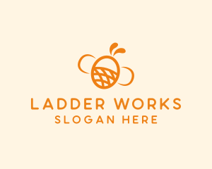 Orange Bee Insect logo design