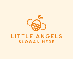 Orange Bee Insect logo design