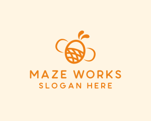 Orange Bee Insect logo design