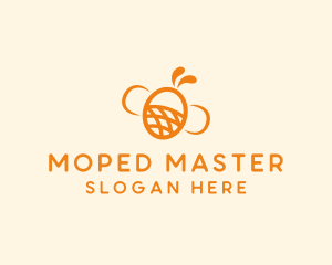 Orange Bee Insect logo design